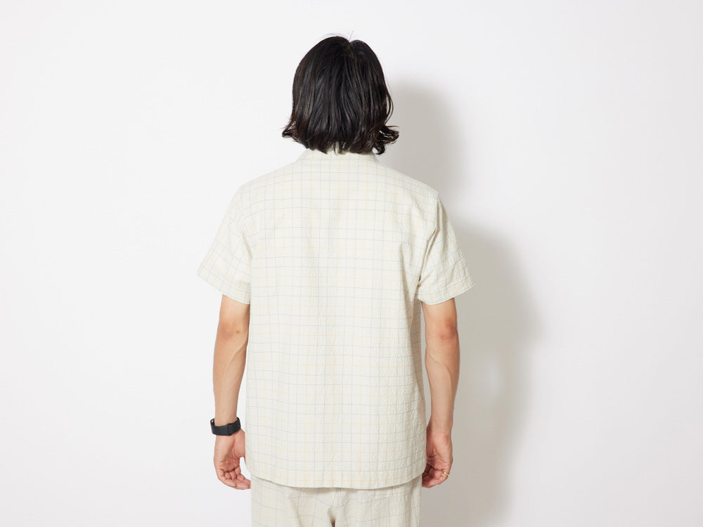 SNOW PEAK CO/PE WASHER CHECK SHIRT - ECRU