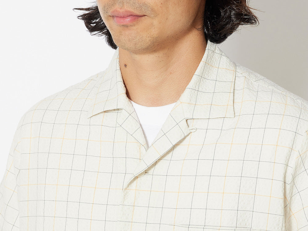 SNOW PEAK CO/PE WASHER CHECK SHIRT - ECRU