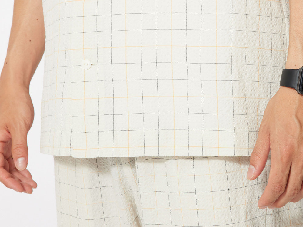 SNOW PEAK CO/PE WASHER CHECK SHIRT - ECRU