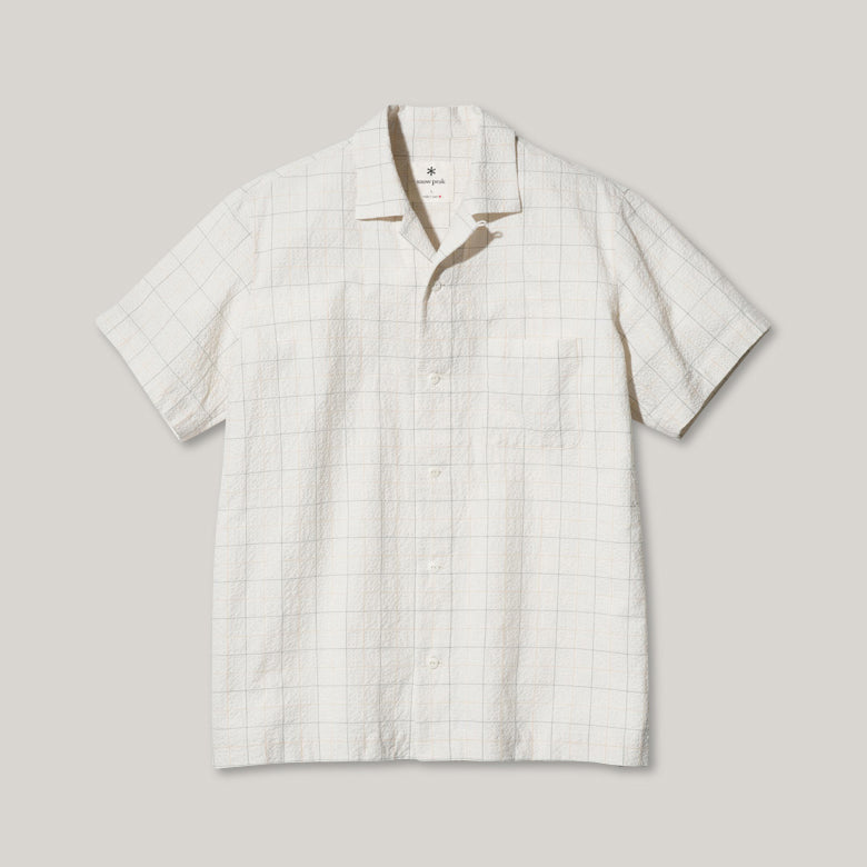 SNOW PEAK CO/PE WASHER CHECK SHIRT - ECRU
