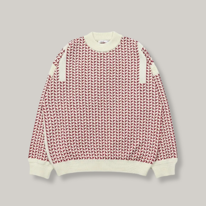 YASHIKI SHINSETSU KNIT - NATURAL/ RED