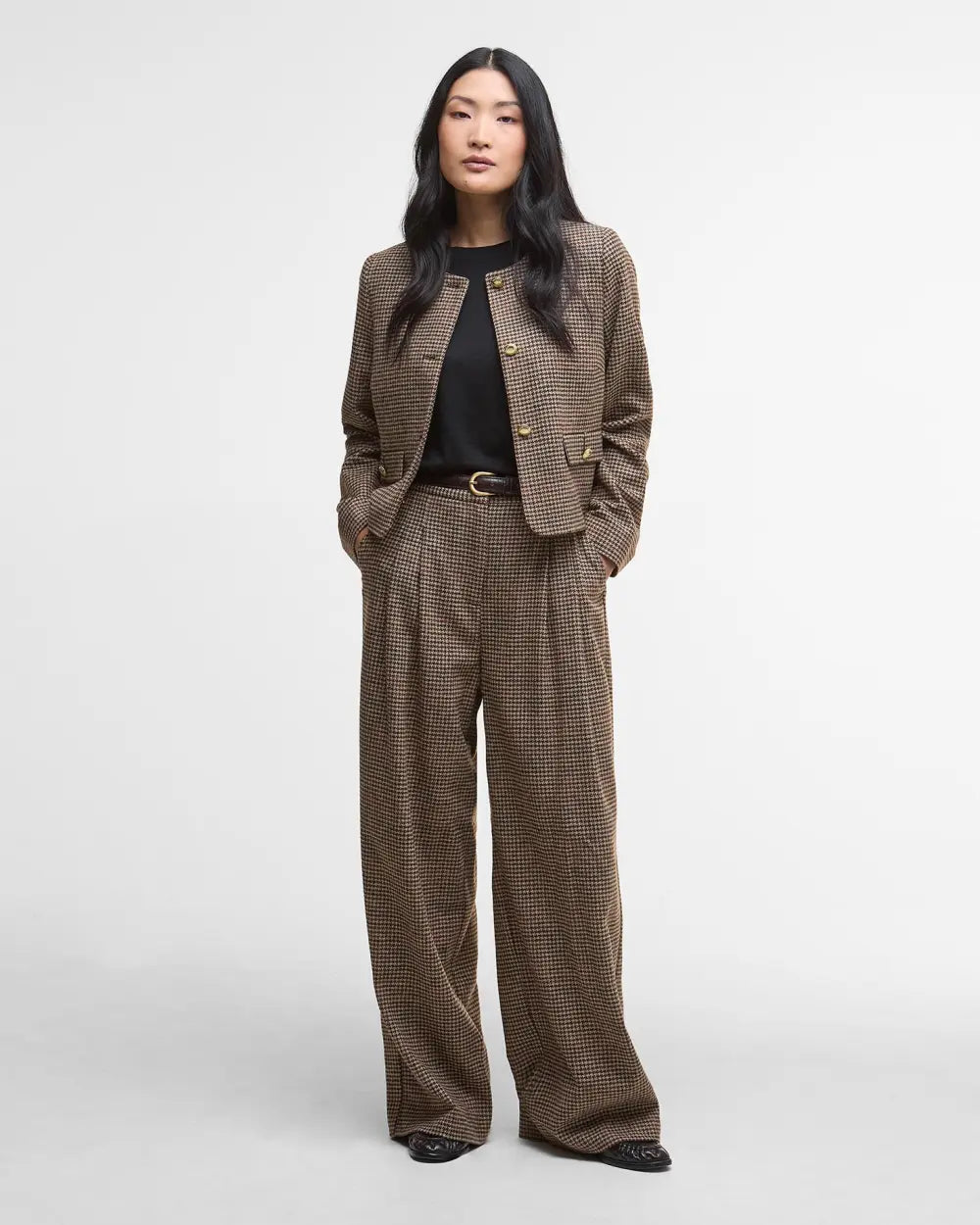 BARBOUR SOPHIA WOOL TAILORED TROUSERS - MULTI CHECK