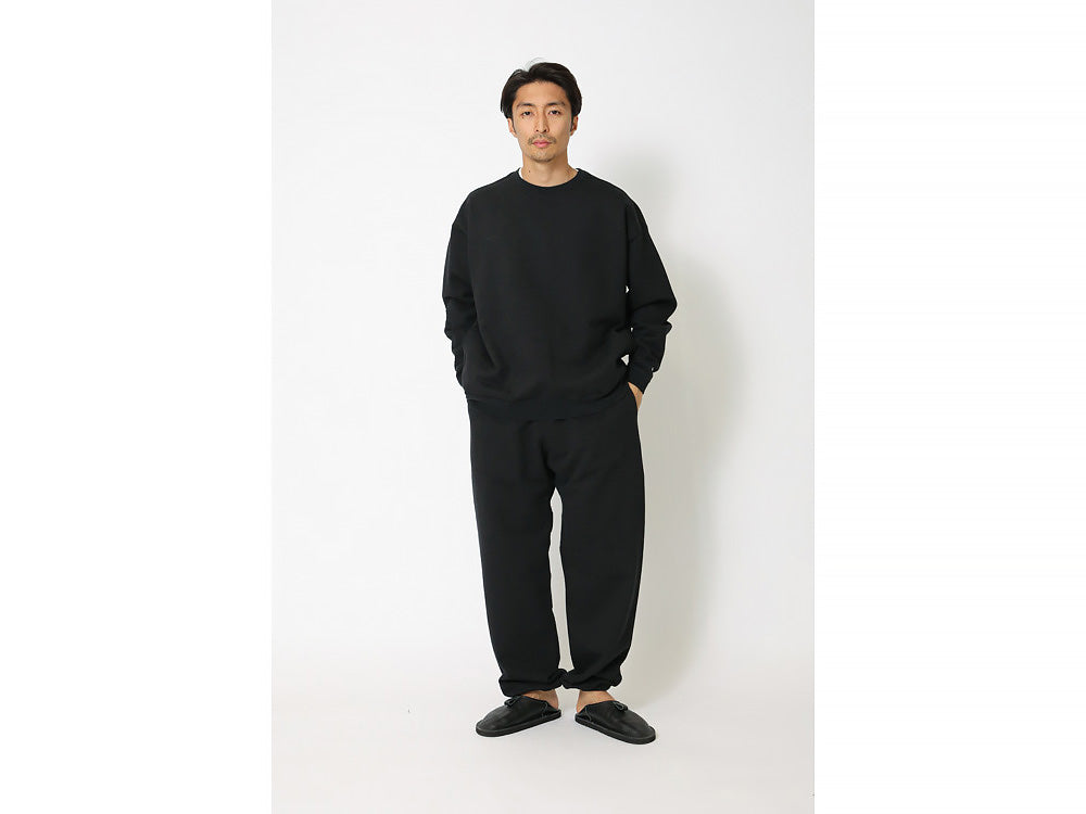 SNOW PEAK RECYCLED COTTON SWEAT CREWNECK - BLACK