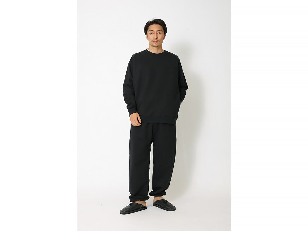 SNOW PEAK RECYCLED COTTON SWEAT CREWNECK - BLACK