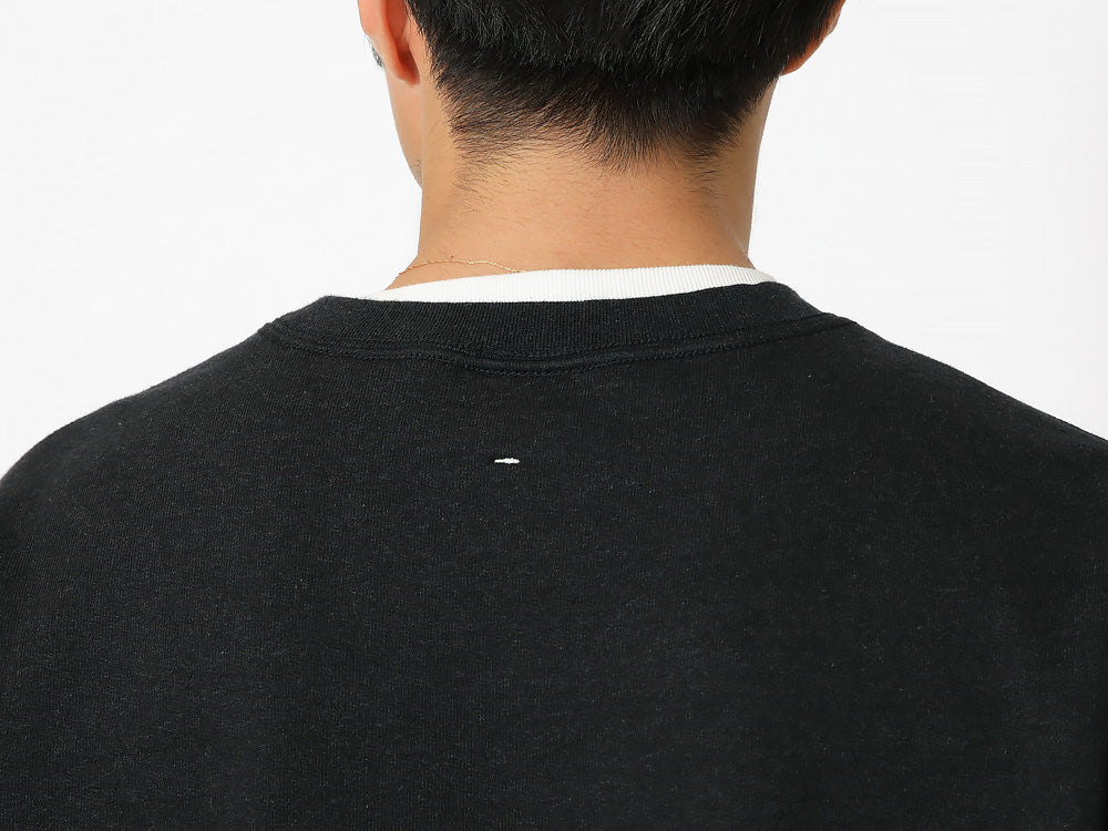 SNOW PEAK RECYCLED COTTON SWEAT CREWNECK - BLACK