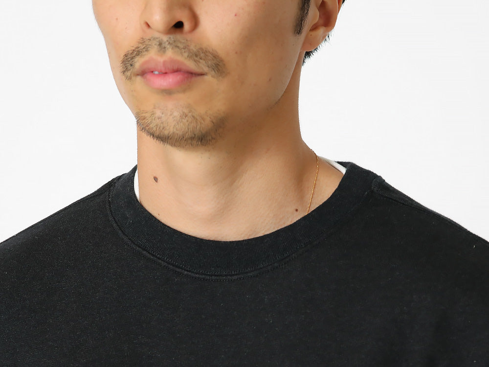 SNOW PEAK RECYCLED COTTON SWEAT CREWNECK - BLACK