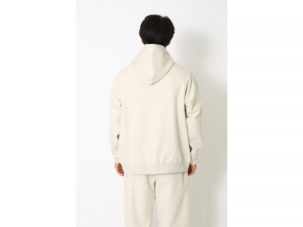 SNOW PEAK RECYCLED COTTON PULLOVER HOODIE - OATMEAL
