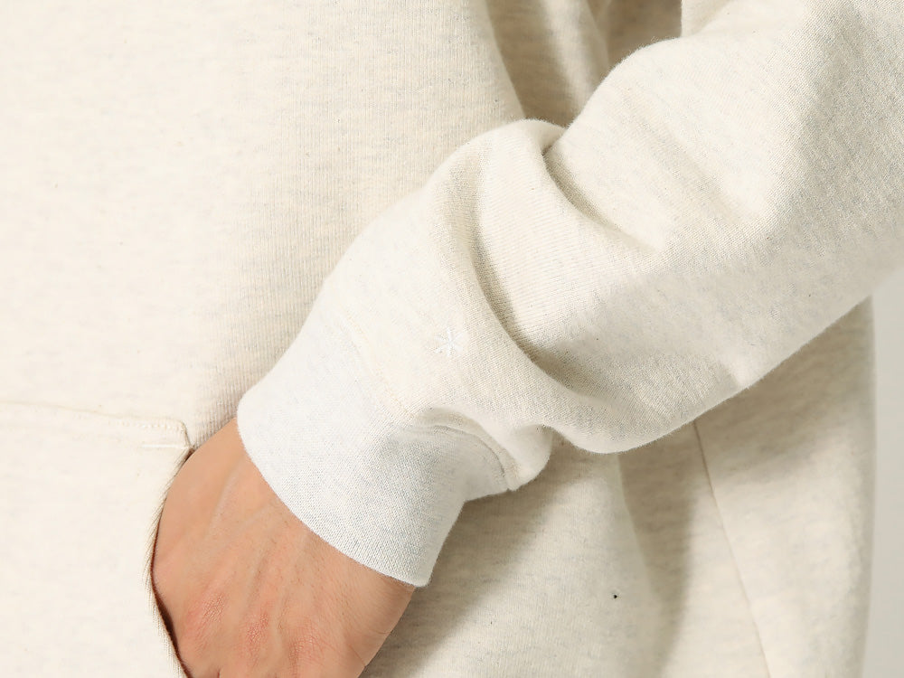 SNOW PEAK RECYCLED COTTON PULLOVER HOODIE - OATMEAL