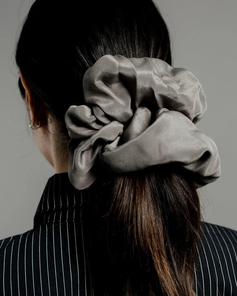 A BRONZE AGE - SILK SCRUNCHIE - OYSTER