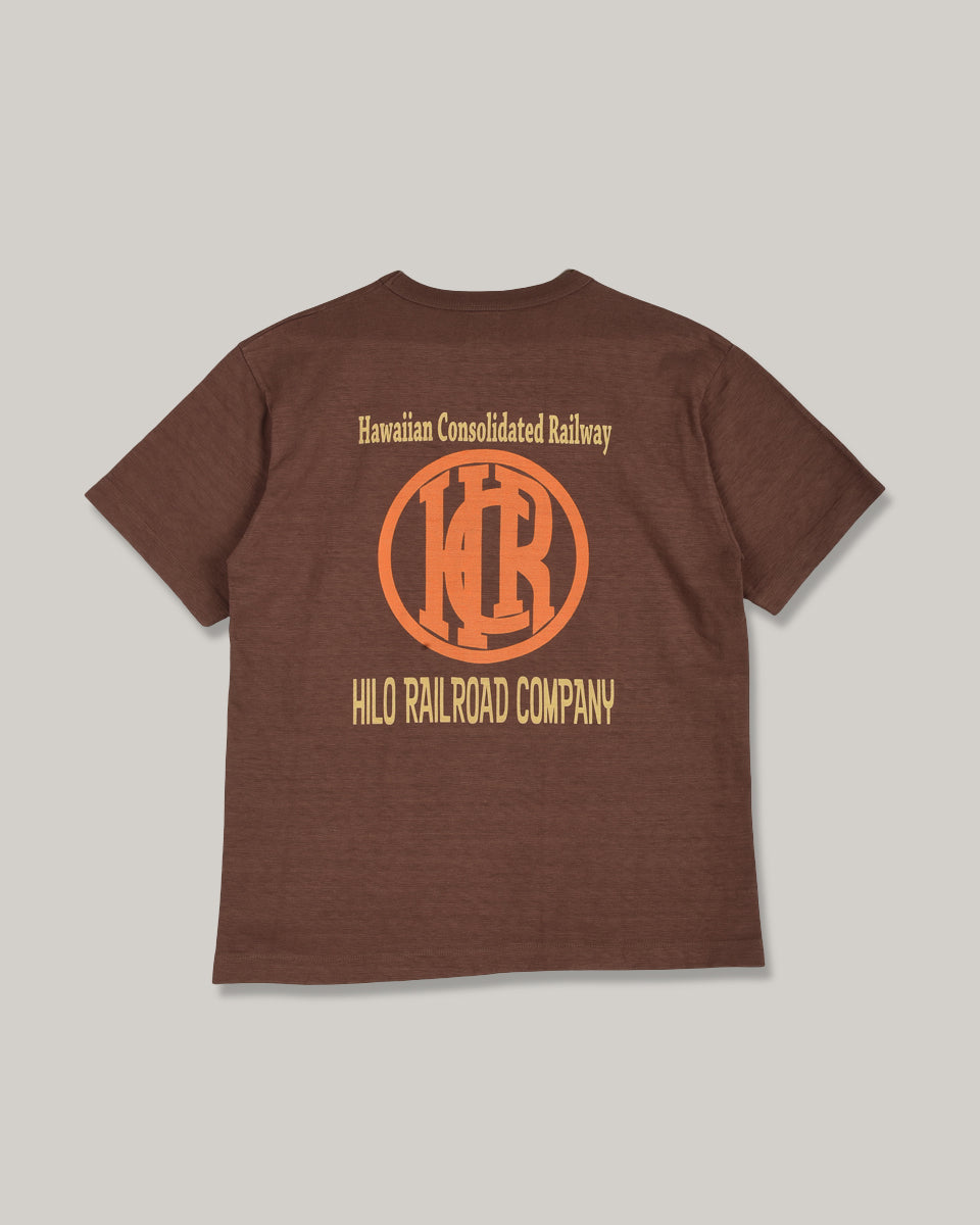 HILO RAILROAD LOGO TEE - BROWN