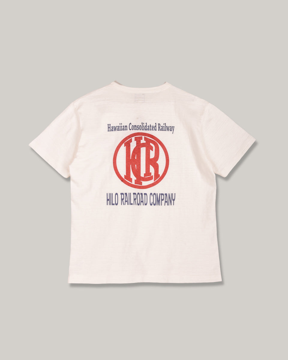 HILO RAILROAD LOGO TEE - OFF WHITE