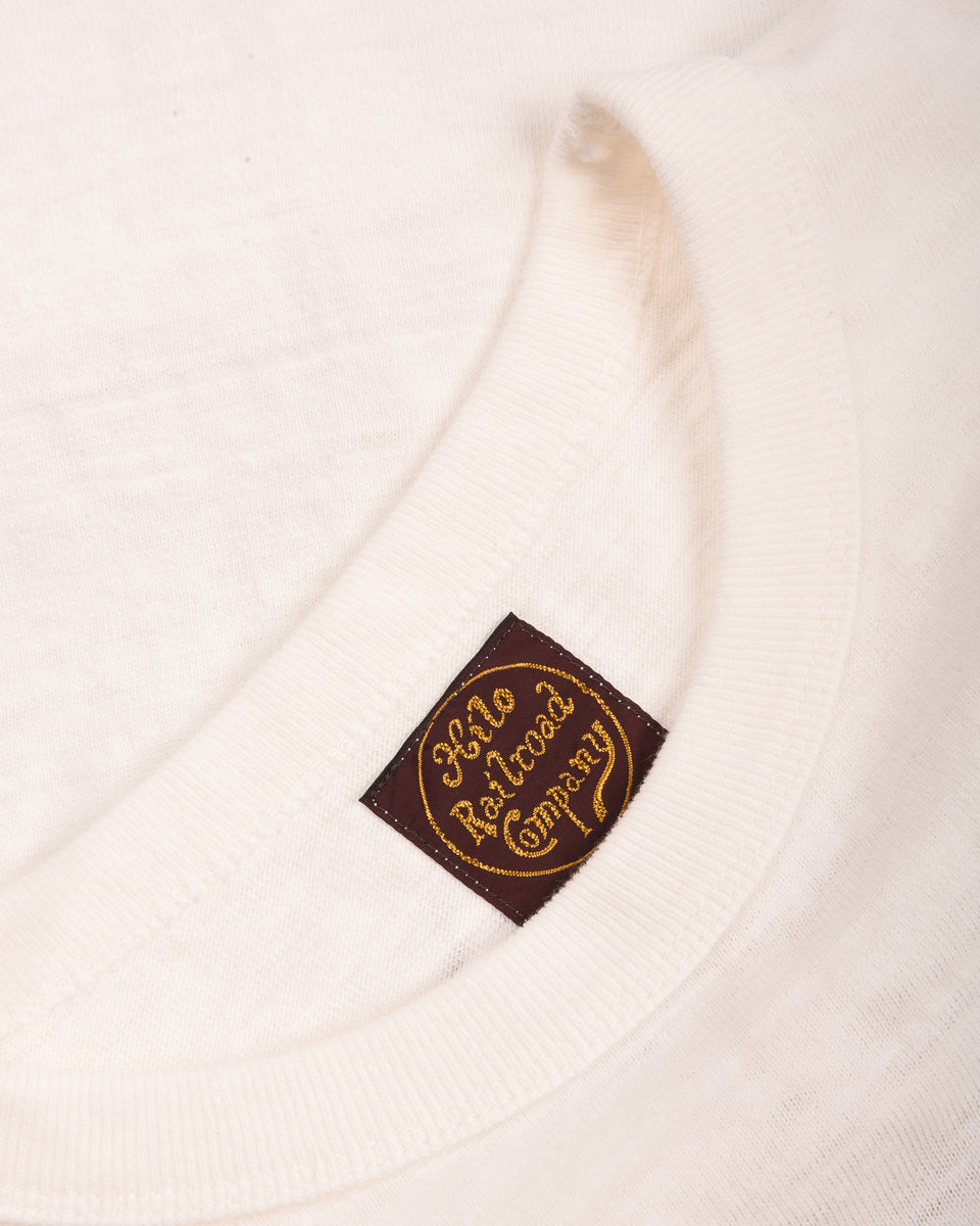 HILO RAILROAD LOGO TEE - OFF WHITE