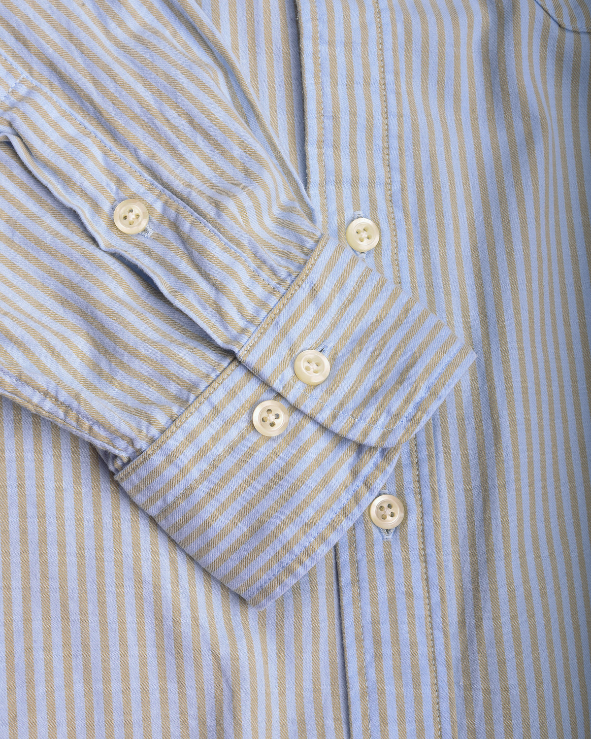 TS(S) GARMENT DYE BLOCK STRIPE BAGGY FIT SHIRT - BLUE