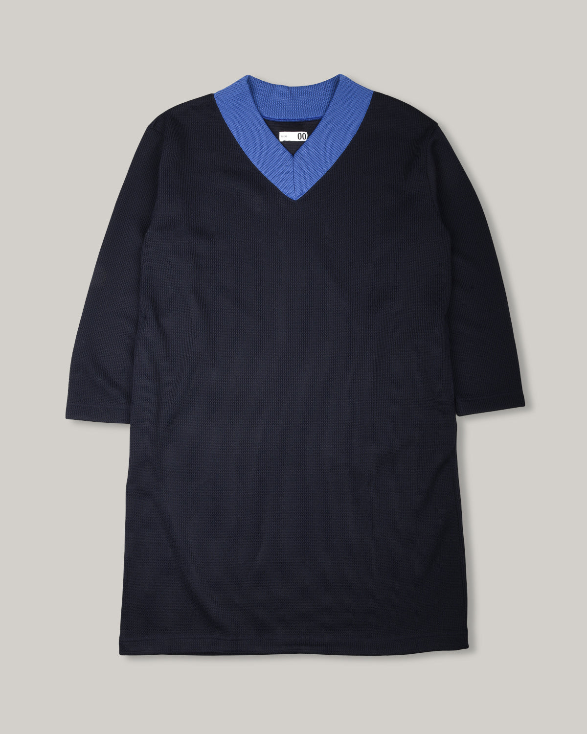 TS(S) JERSEY COLOURED V-COLOUR NECK DRESS - NAVY