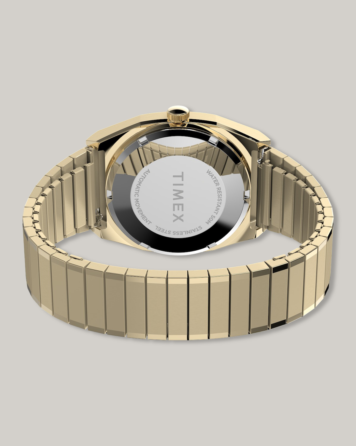 TIMEX® AUTOMATIC 1983 E LINE REISSUE 34MM GOLD-TONE EXPANSION BAND WATCH