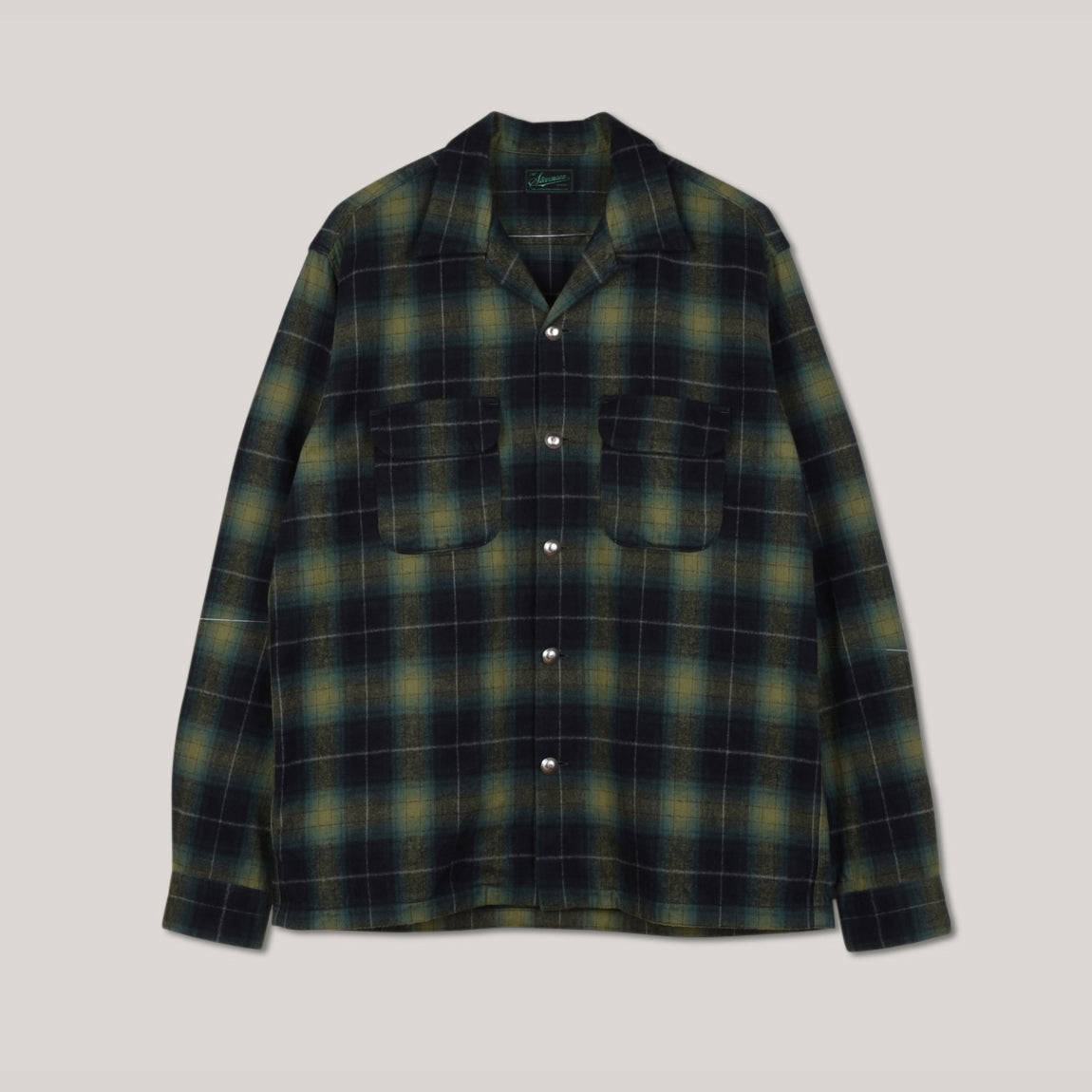 STEVENSON OVERALL CO. HIGHROLLER SHIRT - GREEN / DARK GREEN