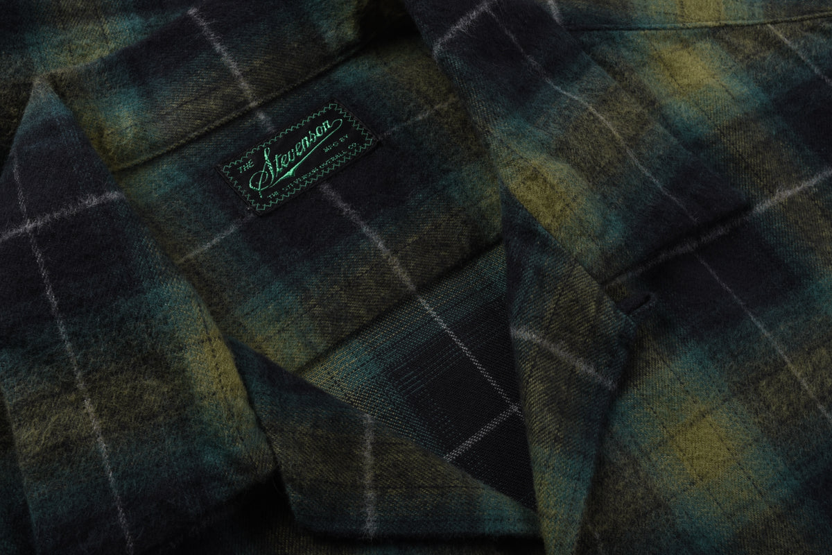 STEVENSON OVERALL CO. HIGHROLLER SHIRT - GREEN / DARK GREEN