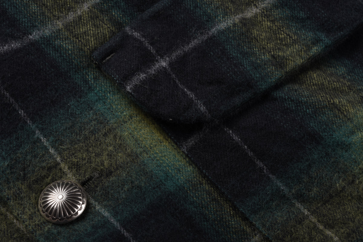 STEVENSON OVERALL CO. HIGHROLLER SHIRT - GREEN / DARK GREEN