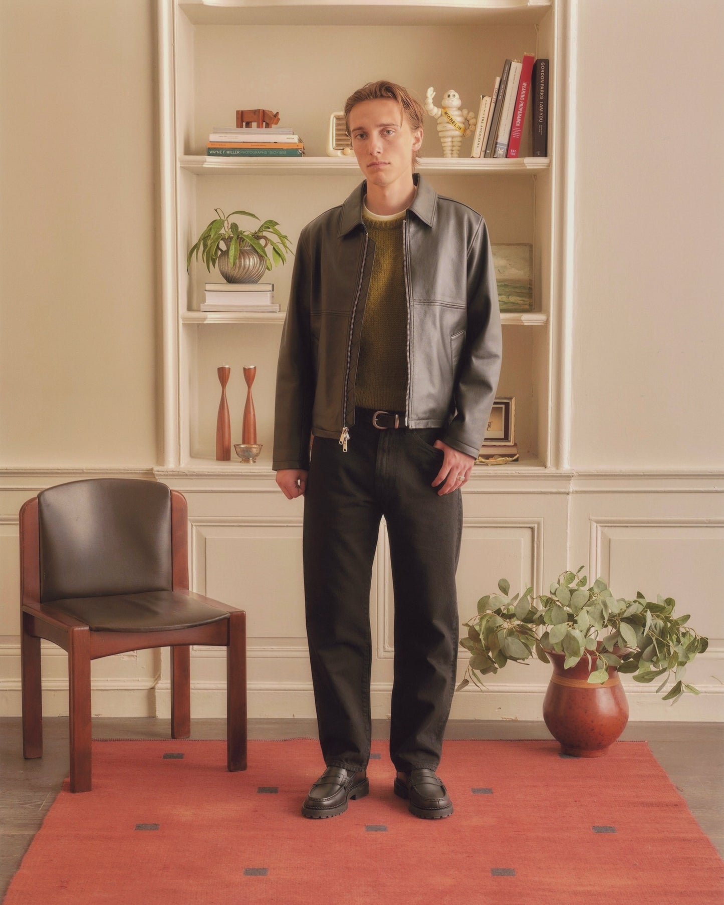 KNICKERBOCKER BENSON LEATHER JACKET - BLACK
