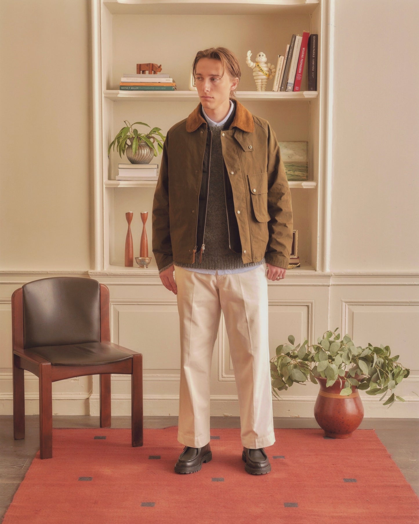 KNICKERBOCKER BAY WAXED COTTON & NYLON JACKET - OLIVE
