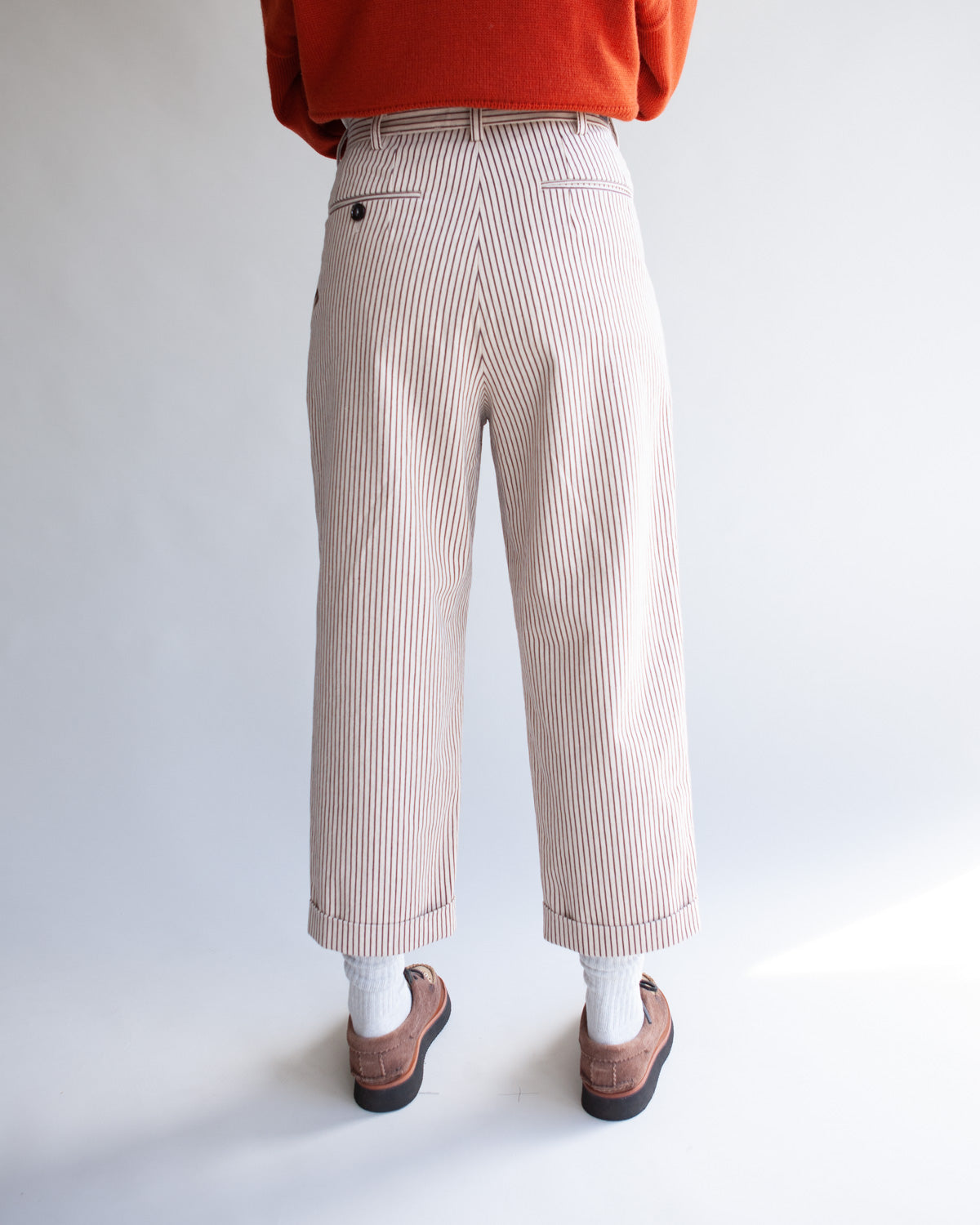 W'MENSWEAR SISTERS TROUSER - BROWN STRIPE