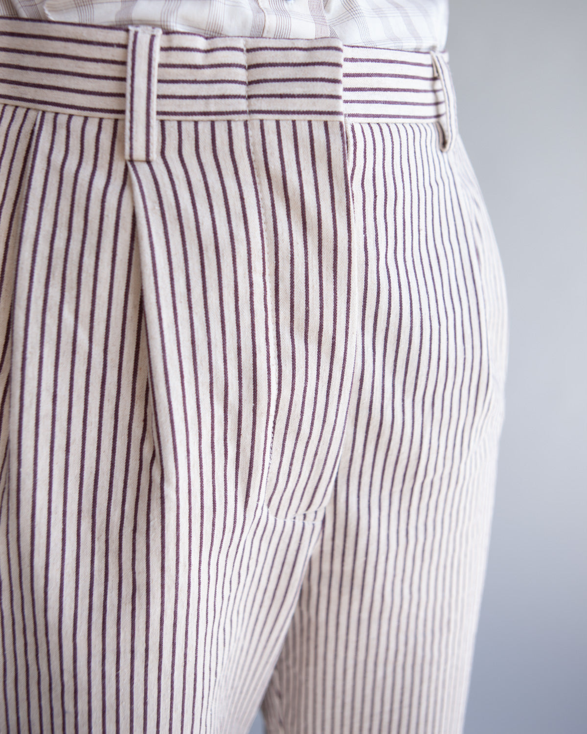 W'MENSWEAR SISTERS TROUSER - BROWN STRIPE