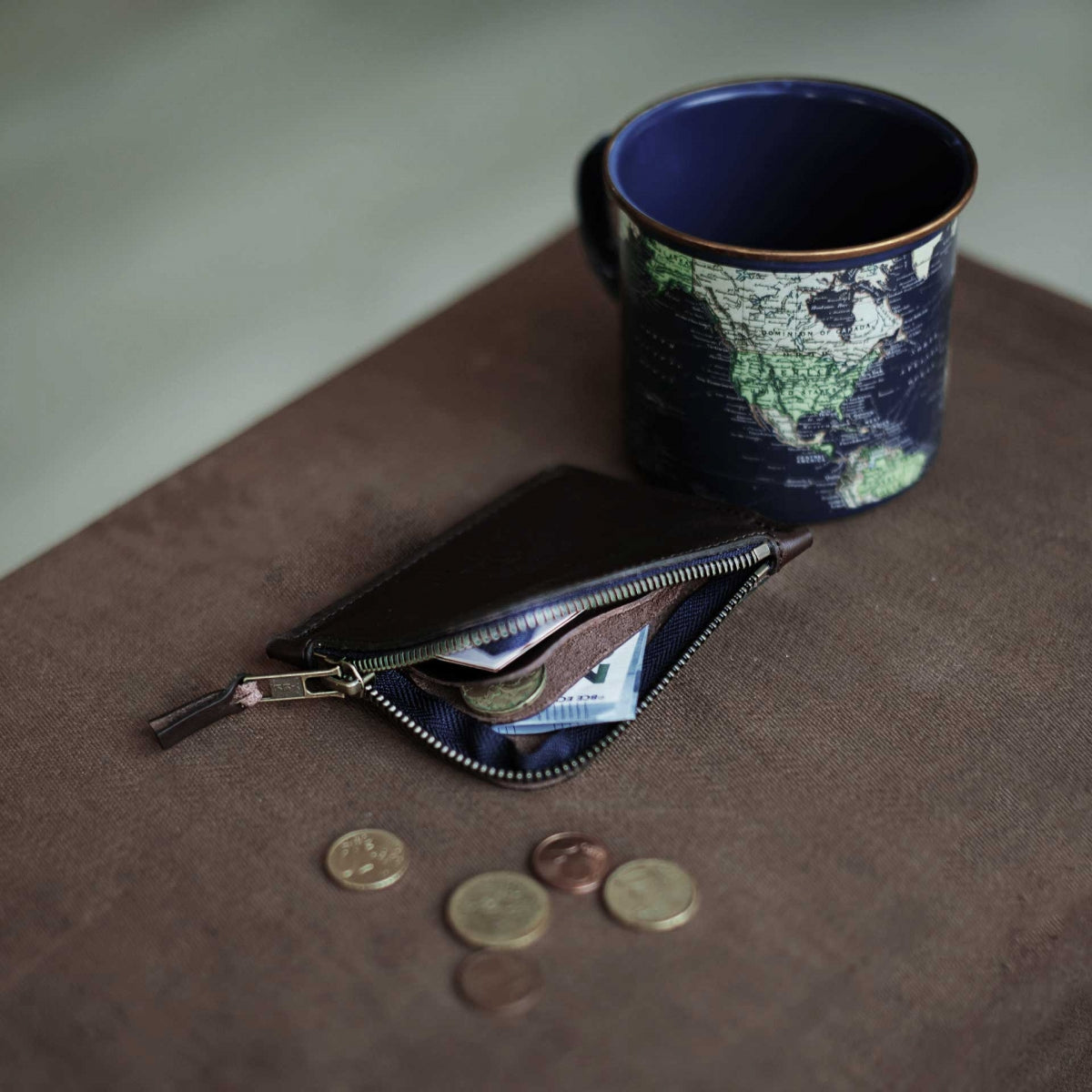 BLEU DE CHAUFFE 'AS' PURSE - TABAC