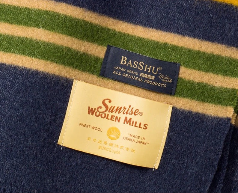 BASSHU WOOL BLANKET - JACQUARD BLUE