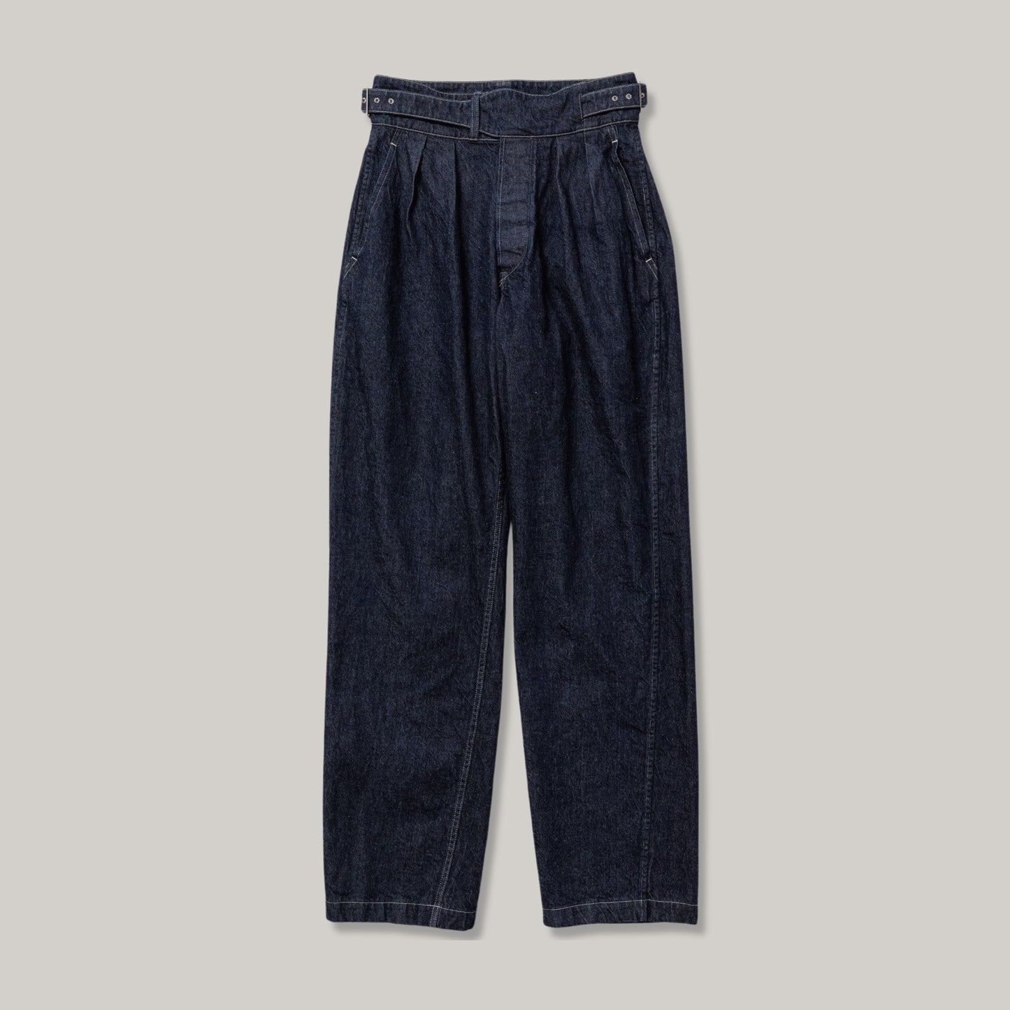 LENO SIDE BELTED GURKHA TROUSERS - INDIGO