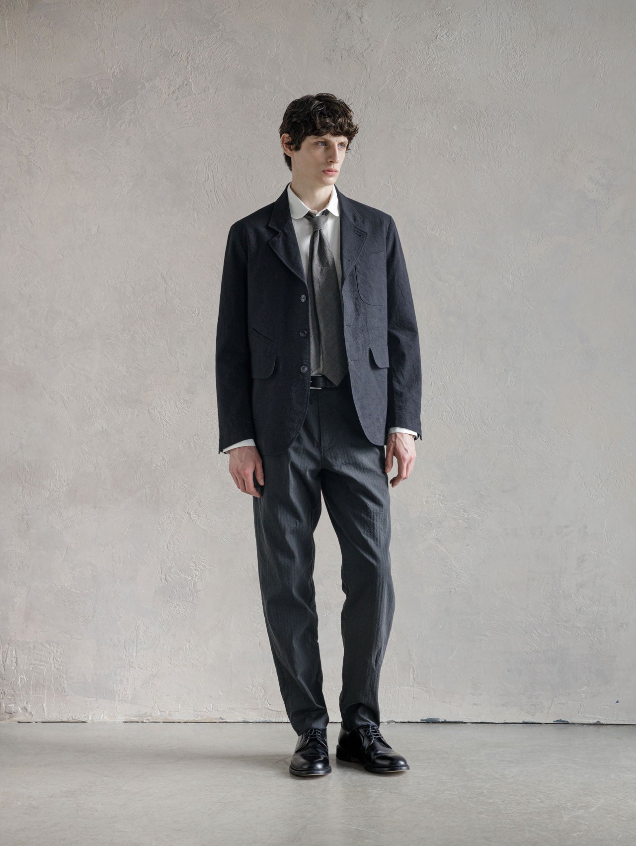 1ST PAT-RN NECKTIE - HERRINGBONE GREY