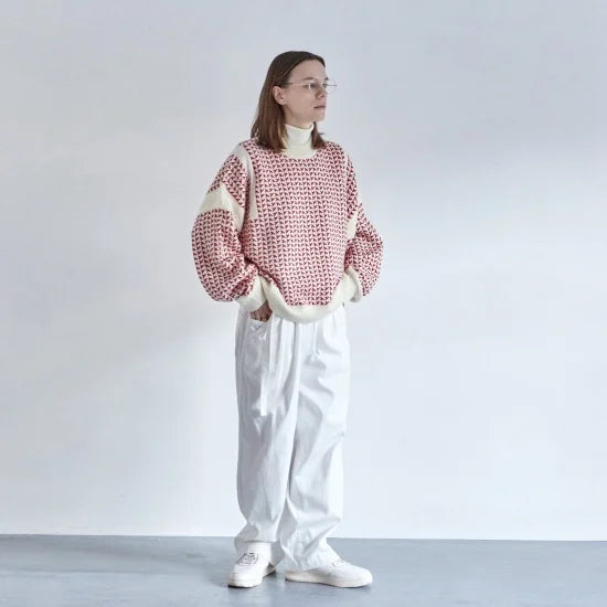 YASHIKI SHINSETSU KNIT - NATURAL/ RED