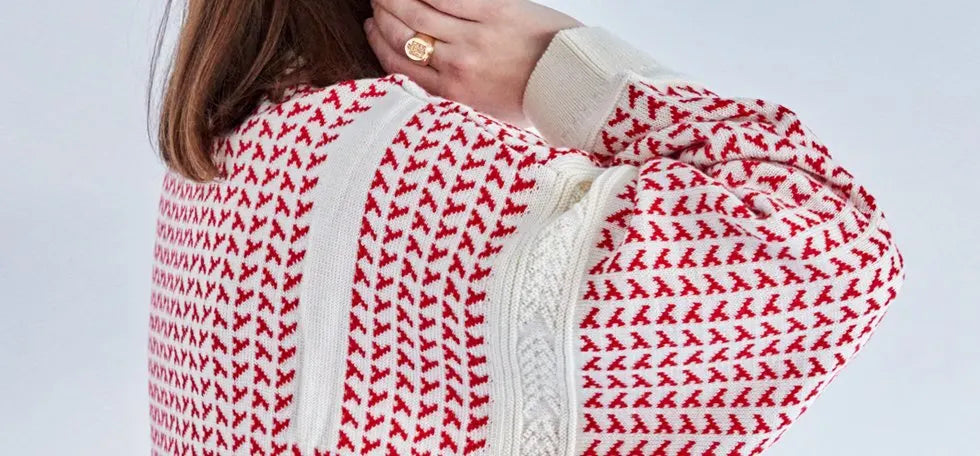 YASHIKI SHINSETSU KNIT - NATURAL/ RED