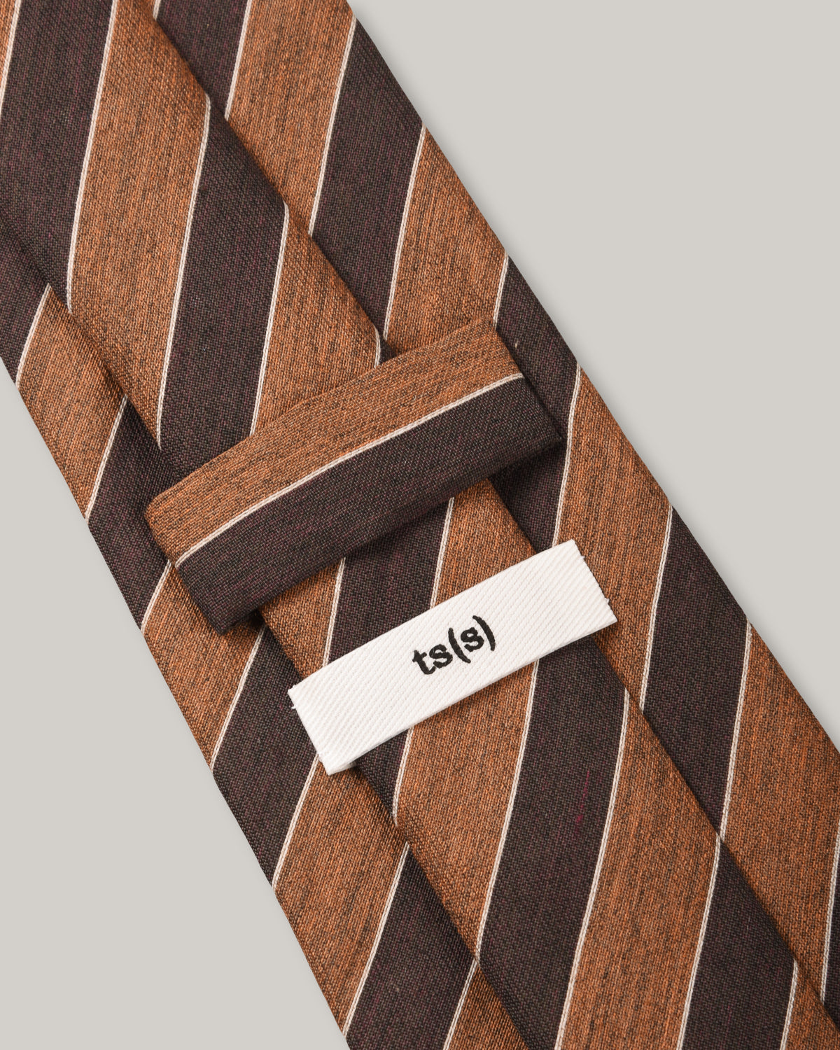 TS(S) BOLD STRIPE NECK TIE - BROWN
