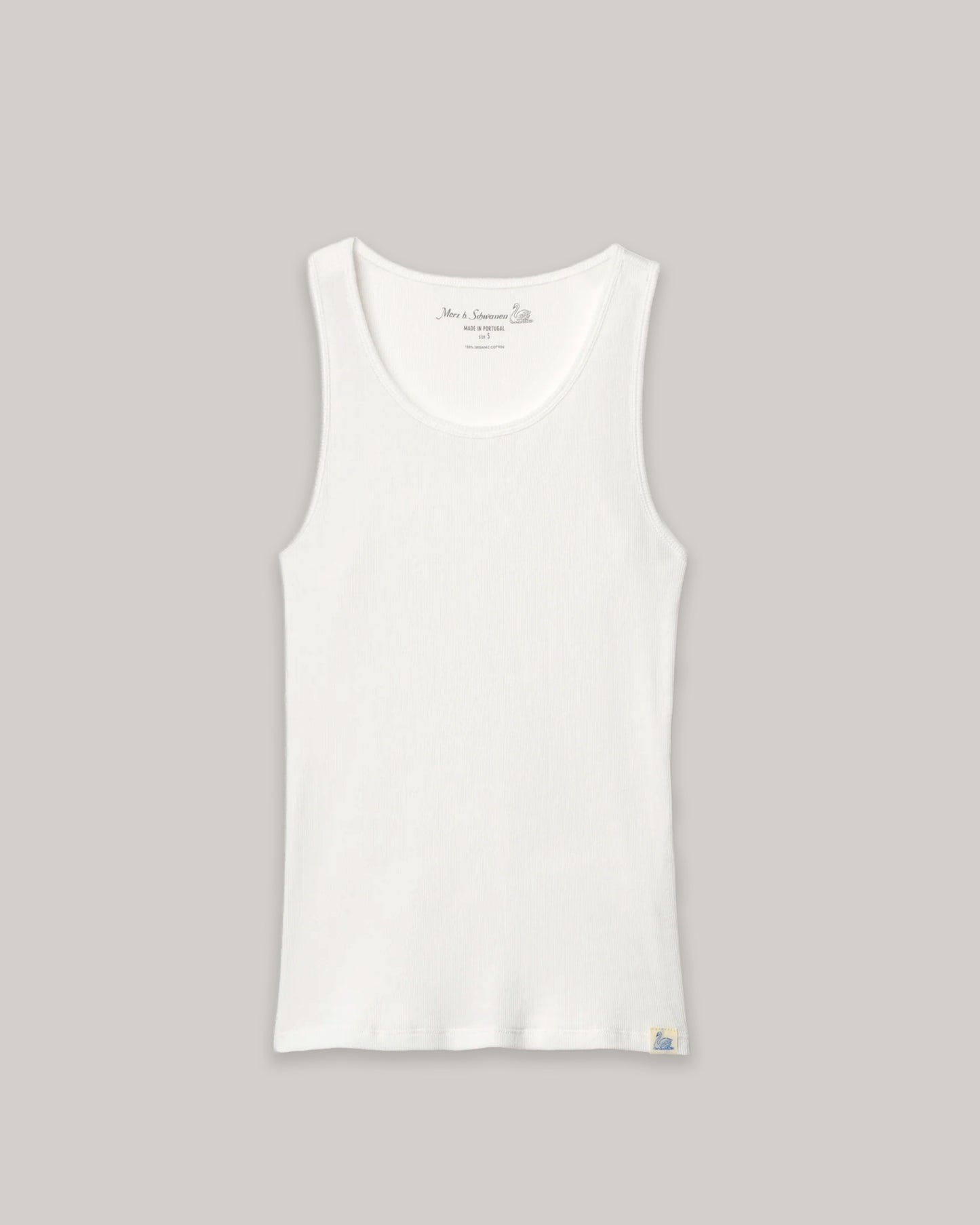 MERZ B. SCHWANEN WOMEN'S FINE RIBBED SINGLET - WHITE