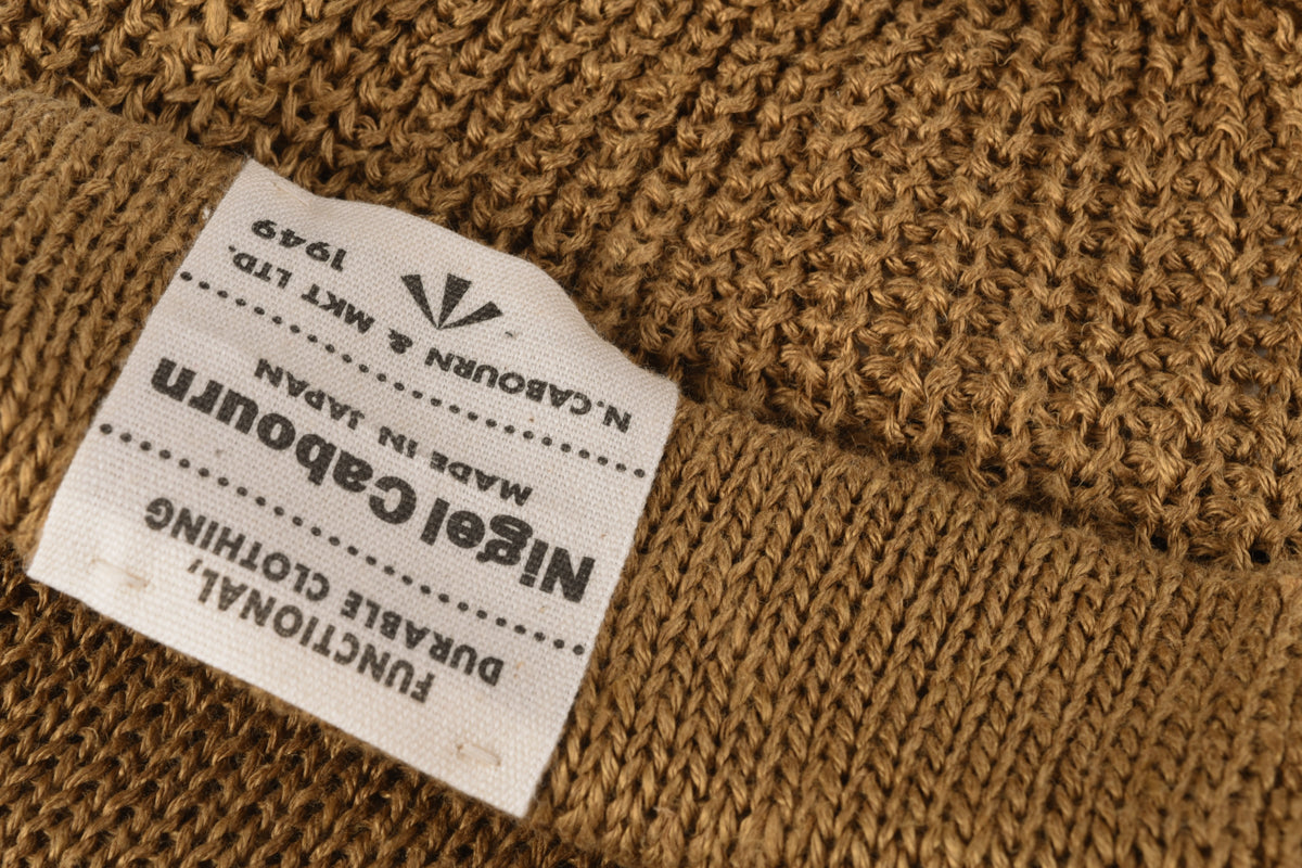 NIGEL CABOURN MAINLINE HEMP BEANIE - KHAKI