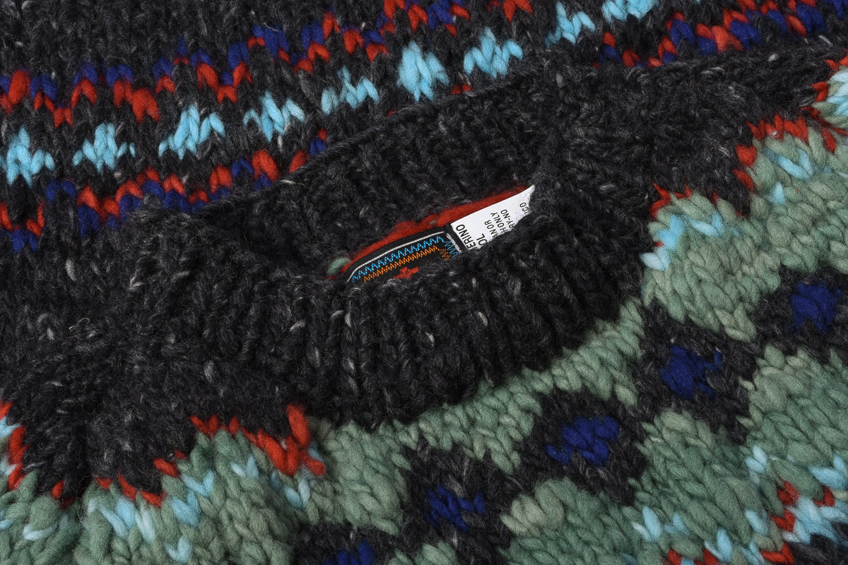 CHAMULA FAIR ISLE #3 CREWNECK PULLOVER - OX GREY