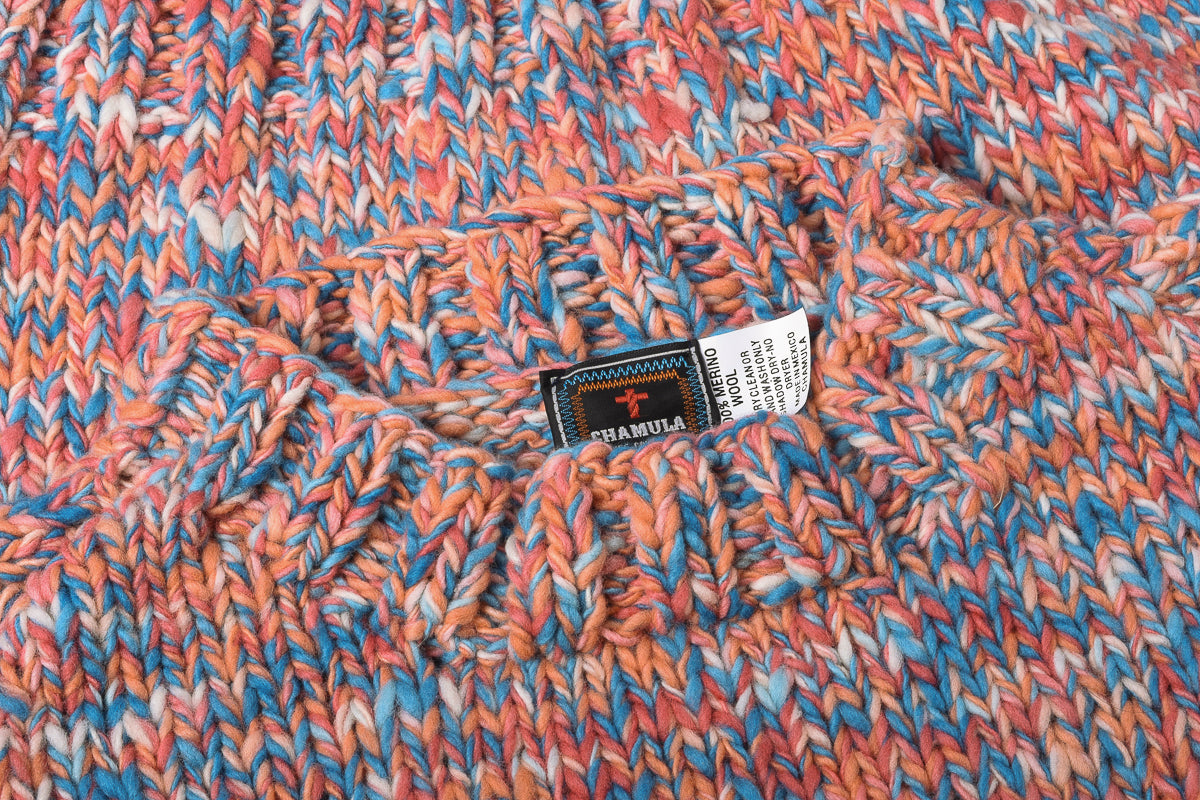 CHAMULA MIX HEATHER PULLOVER - HEATHER MED TURQ MIX