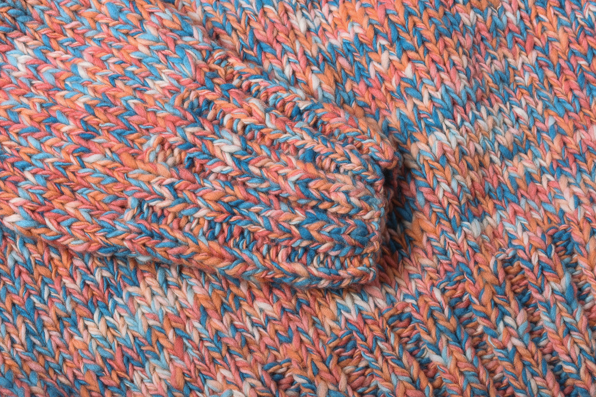 CHAMULA MIX HEATHER PULLOVER - HEATHER MED TURQ MIX
