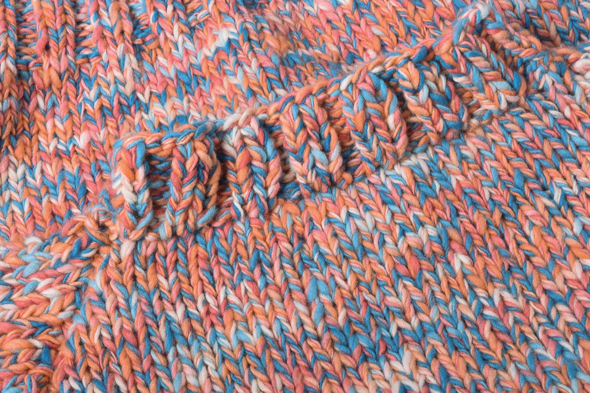 CHAMULA MIX HEATHER PULLOVER - HEATHER MED TURQ MIX
