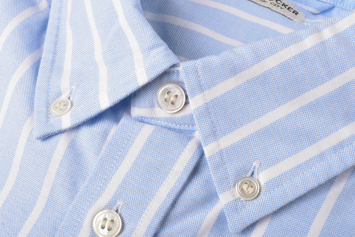 KNICKERBOCKER "BEEFY" COTTON ICON OXFORD SHIRT - BLUE STRIPE