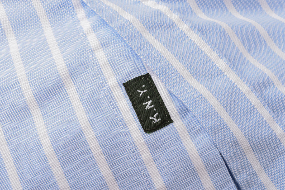 KNICKERBOCKER "BEEFY" COTTON ICON OXFORD SHIRT - BLUE STRIPE