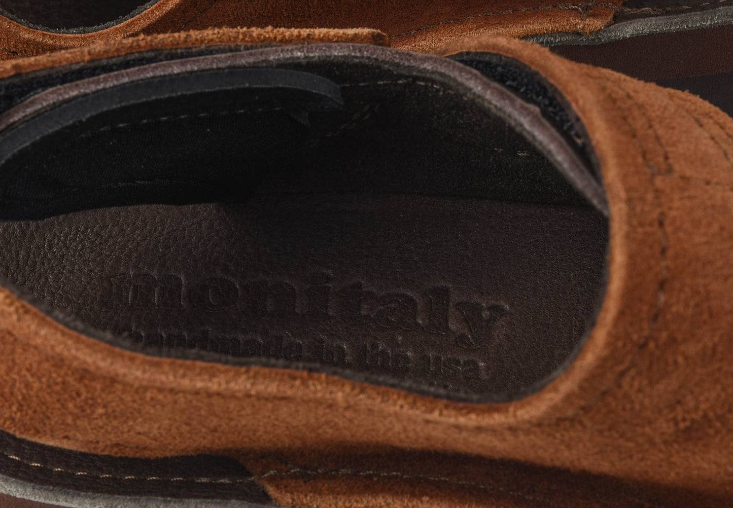 MONITALY LEATHER 3 STRAP SANDAL - TOBACCO X CHOCOLATE