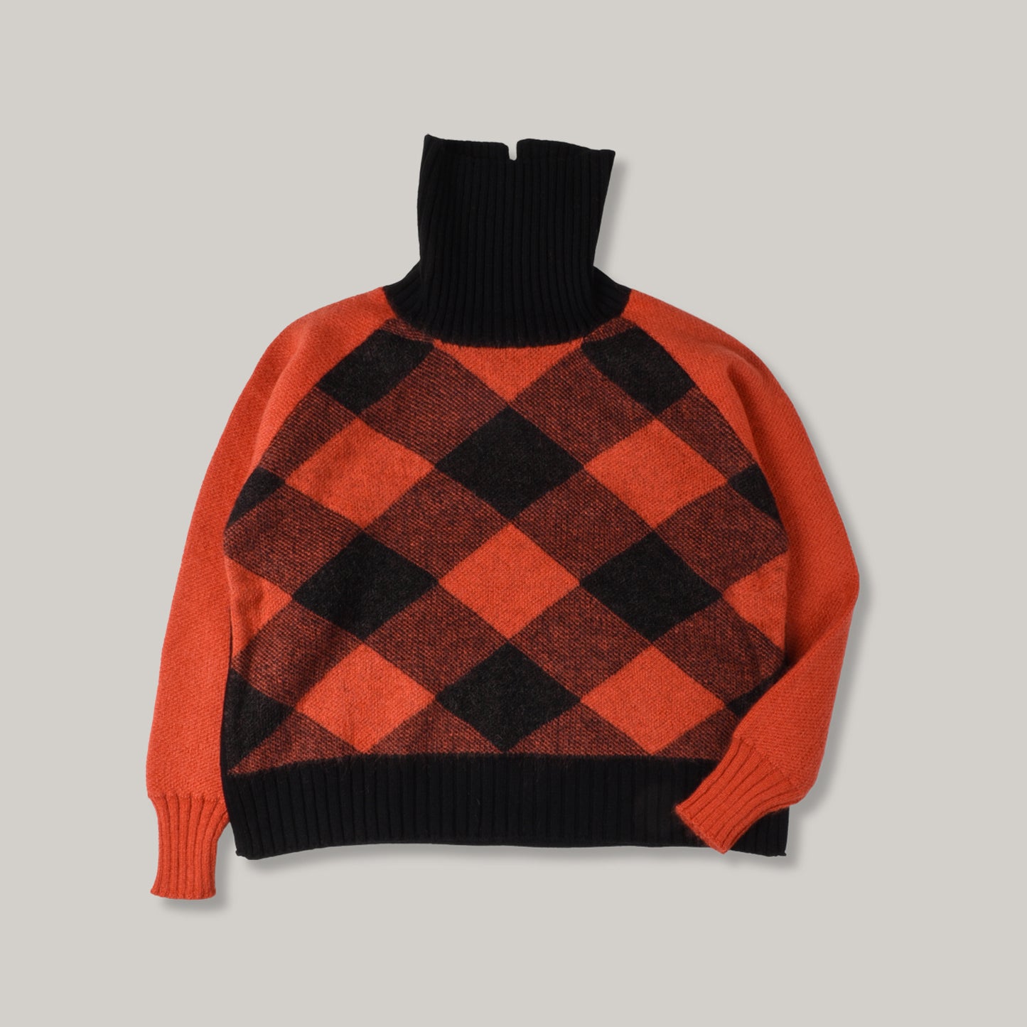 NIGEL CABOURN SCOTTISH HIGH NECK KNIT - RED