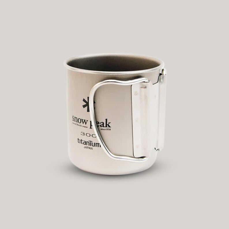 SNOW PEAK TITANIUM SINGLE CUP 300 FOLDING HANDLE CUP