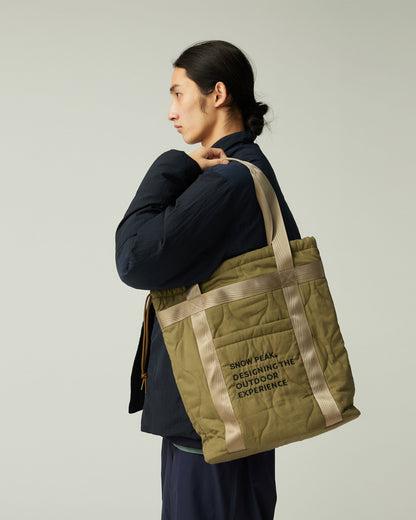 SNOW PEAK QUILTED RIPSTOP TOTE - OLIVE