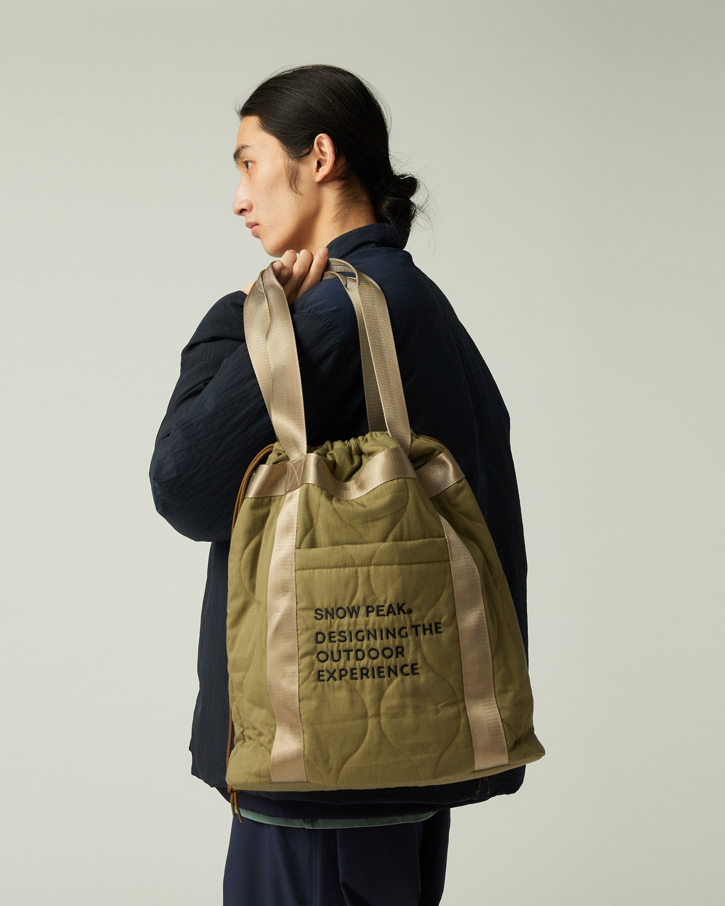 SNOW PEAK QUILTED RIPSTOP TOTE - OLIVE