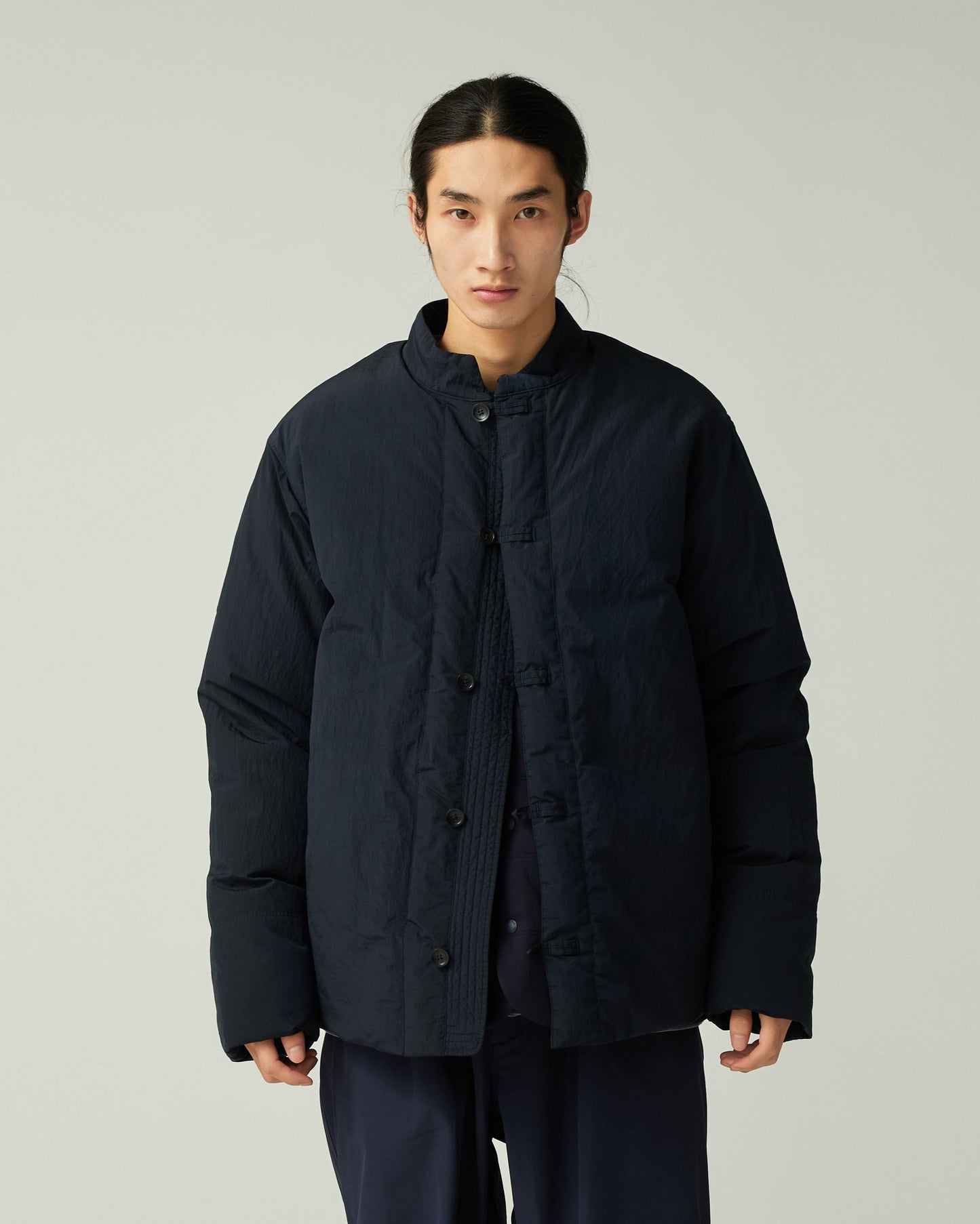 SNOW PEAK GARMENT DYED DOWN JACKET - NAVY