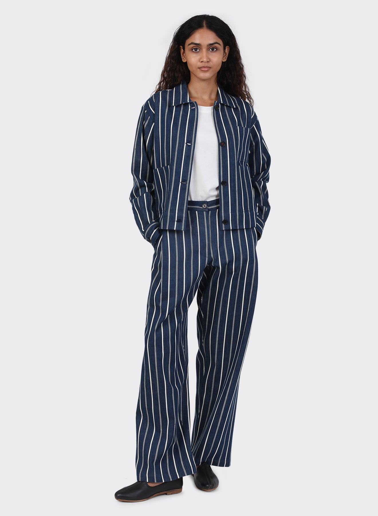 KARDO BHARTI TROUSERS - INDIGO STRIPE