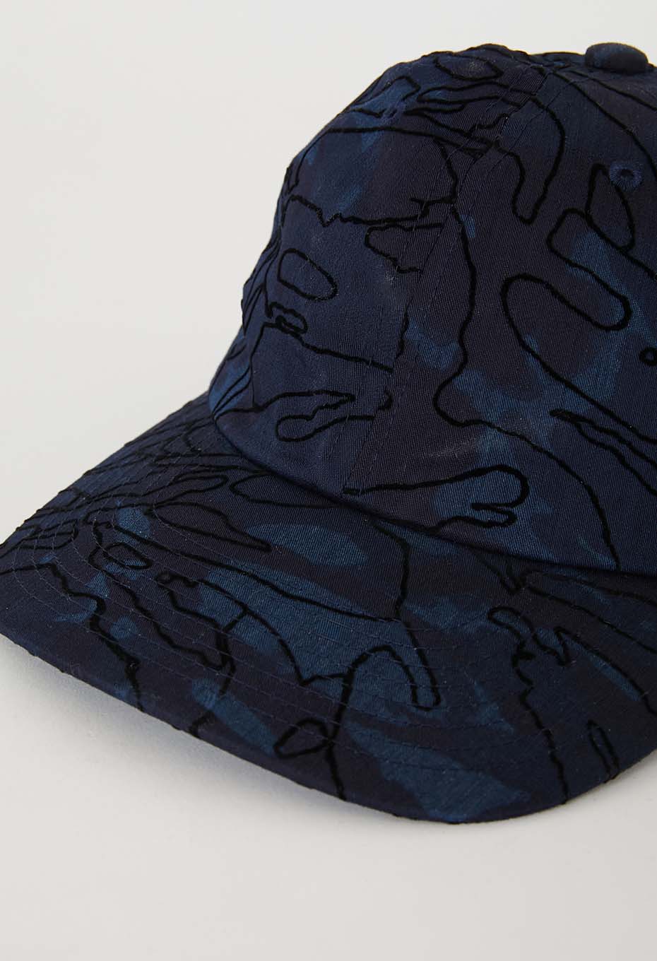 BLUE BLUE JAPAN INDIGO NYLON SATIN FLOCKED CAP