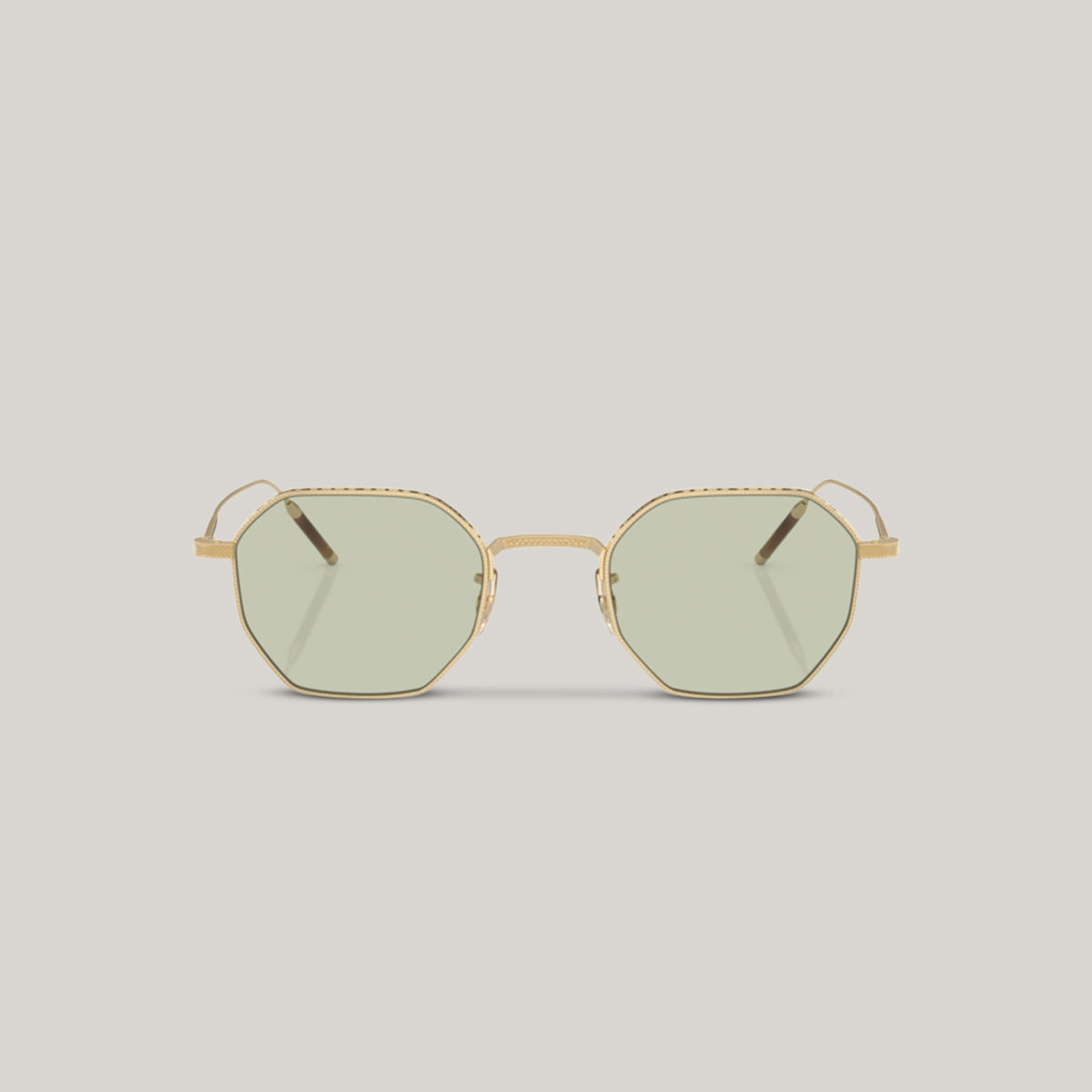 OLIVER PEOPLES TK-5 BRUSHED GOLD W/ DEMO LENS GREEN WASH